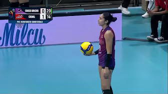 Erin Pangilinan BREATHES LIFE to Cignal in Set 2 vs. Choco Mucho | 2025 PVL Reinforced Conference backdrop