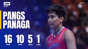Pangs Panaga DROPS 16 PTS for Creamline vs. Chery Tiggo EV | 2025 PVL REINFORCED CONFERENCE background