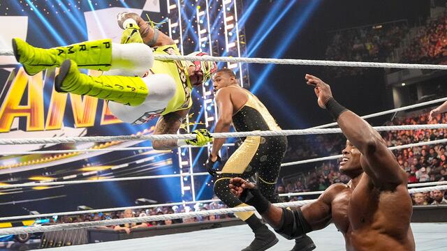 The LWO vs. Bobby Lashley & The Street Profits: WWE Fastlane 2023 highlights background