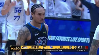Nambatac, Newsome FIRE FROM DOWNTOWN in TNT-Meralco game | PBA Season 50 Philippine Cup background
