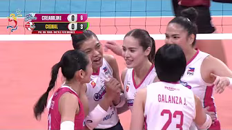 Michele Gumabao STRIKES FIRST for Creamline vs. Cignal in Set 1 🔫 | 2025 PVL Battle for Bronze background