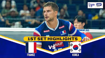 FRANCE vs. KOREA | SET 1 HIGHLIGHTS | 2025 FIVB MEN'S WORLD CHAMPIONSHIP | SEPT. 14 background