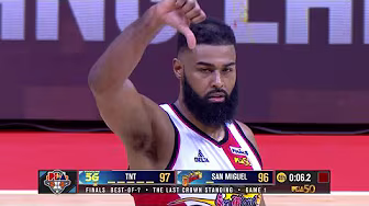 Mo Tautuaa's CRUCIAL SLAM CALLED AS BASKET INTERFERENCE in Game 1 | PBA Season 49 Philippine Cup background