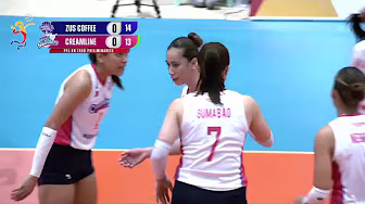 Michelle Gamit FACIAL HIT on AC Miner in Set 1 for Creamline vs. ZUS Coffee 😳 | 2025 PVL on Tour backdrop