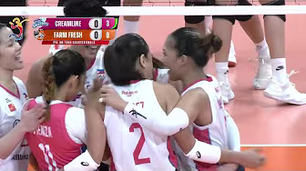 Creamline DROPS EARLY 7-0 RUN vs. Farm Fresh in Set 1 💥 | 2025 PVL on Tour background