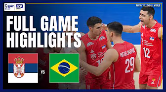BRAZIL vs. SERBIA | FULL GAME HIGHLIGHTS | 2025 FIVB MEN’S WORLD CHAMPIONSHIP | SEPT 18, 2025 background