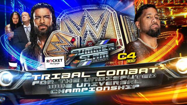 Roman Reigns vs. Jey Uso — Undisputed WWE Universal Championship: SummerSlam Hype Package background