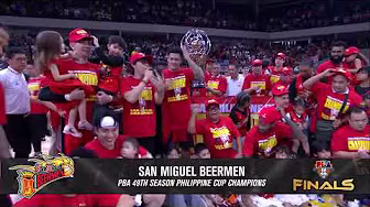 San Miguel Beermen awarding | PBA Season 49 Philippine Cup Finals background
