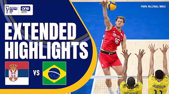 BRAZIL vs. SERBIA | EXTENDED HIGHLIGHTS | 2025 FIVB MEN’S WORLD CHAMPIONSHIP | SEPT 18, 2025