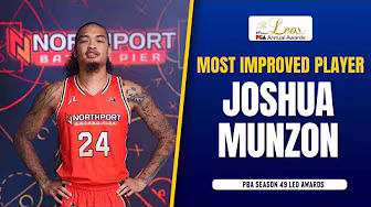 Joshua Munzon wins Most Improved Player | PBA SEASON 49 LEO AWARDS background