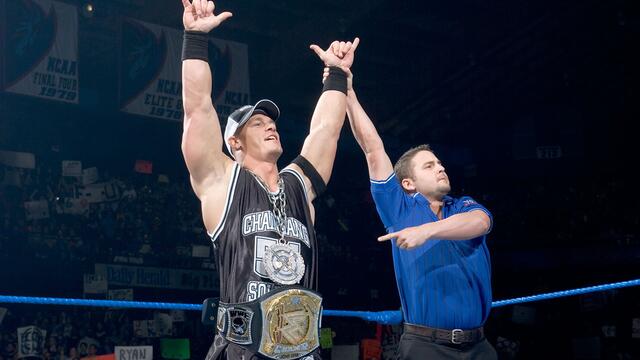 John Cena introduces a spinner WWE Championship backdrop