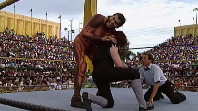 The Undertaker faces the towering Giant Gonzalez at WrestleMania IX