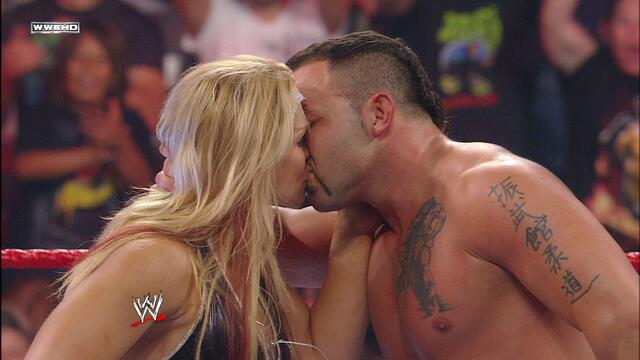 Santino Marella and Beth Phoenix kiss: Raw, July 21, 2008