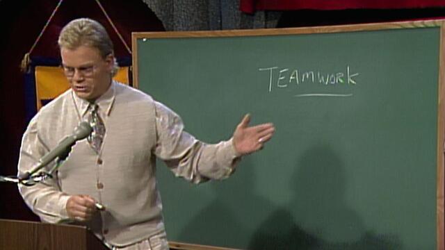 Dean Douglas teaches a lesson about "teamwork": Raw, August 7, 1995 backdrop