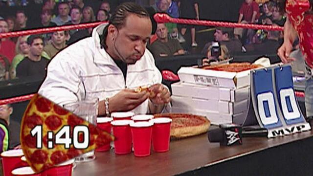 MVP and Matt Hardy compete in a Pizza Eating Contest: No Mercy 2007