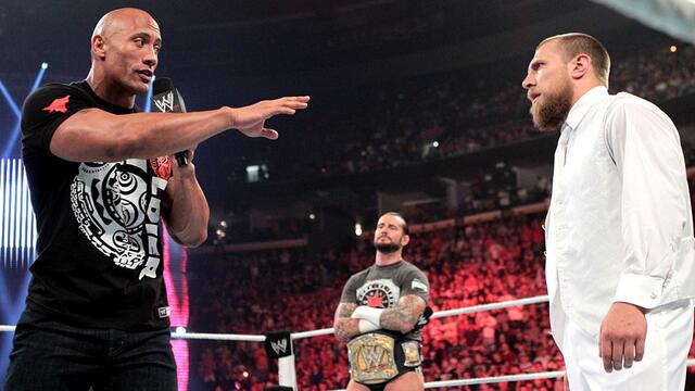Rock reveals he will fight for the WWE Title at Royal Rumble then Rock Bottoms Daniel Bryan: Raw, July 23, 2012