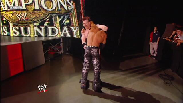 John Morrison vs. Sheamus: Raw - Falls Count Anywhere Match, September 13, 2010 background