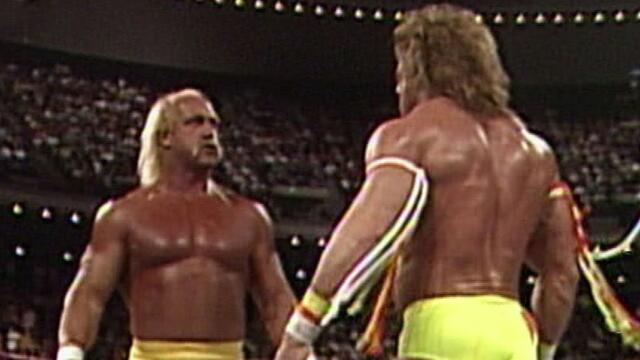 Hulk Hogan and Ultimate Warrior go toe-to-toe in the Royal Rumble Match: Royal Rumble 1990 backdrop