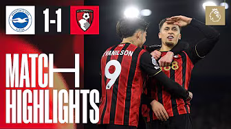 Tavernier penalty undone by Kostoulas overhead kick in draw | Brighton 1-1 AFC Bournemouth