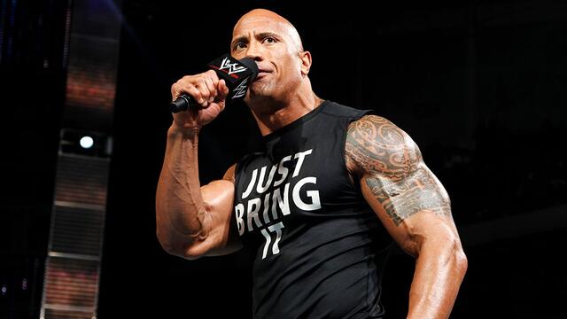 After having his WWE Title stolen away from him on Raw, The Rock engages in a war of words with CM Punk: SmackDown, Feb. 15, 2013 backdrop