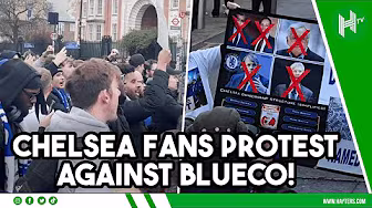Maresca & Abramovich CHANTS as Chelsea fans PROTEST against BlueCo outside Stamford Bridge