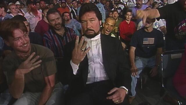 Ted DiBiase takes a seat in the crowd: WCW Monday Nitro, Aug. 26, 1996