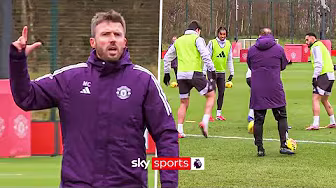 Michael Carrick leads Manchester United training drills 🎥