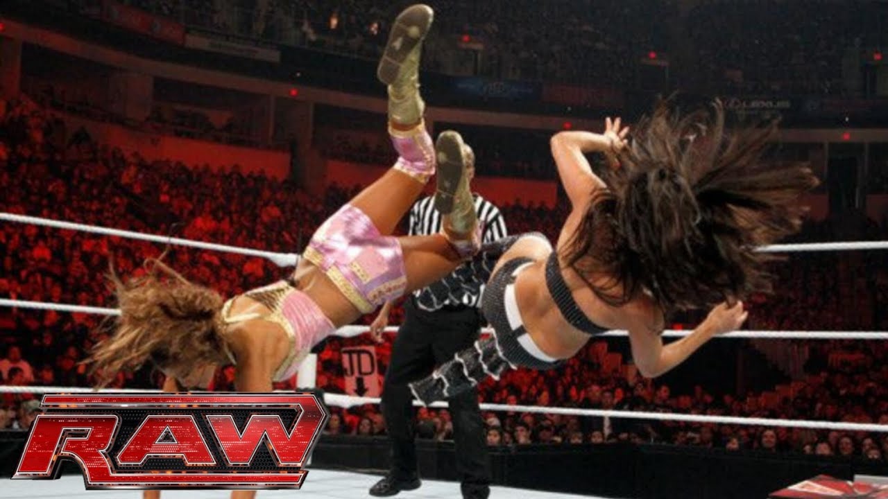 WWE RAW The Bella Twins Vs Eve Torres & Gail Kim February 21, 2011