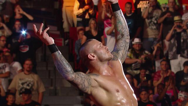 Randy Orton enters to Rusev's entrance theme