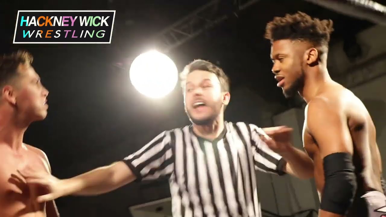 The OJMO Michael Oku Vs Tate Mayfairs @ Colour Factory - Hustle Wrestling (November 23rd 2022) background