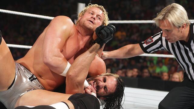Dolph Ziggler vs. Seth Rollins: WWE Main Event, June 10, 2014 poster — similar to Celebrities share their messages of strength with the WWE Universe