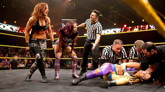 Bayley stands up to Sasha Banks & Becky Lynch: WWE NXT, November 27, 2014 background