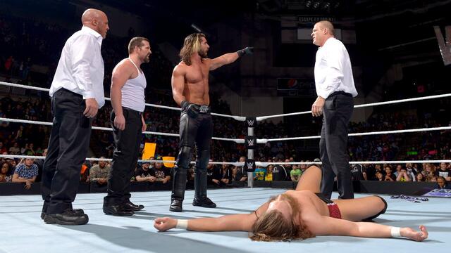 Daniel Bryan vs. Seth Rollins & J&J Security 3-on-1 Handicap Match: SmackDown, February 5, 2015 background
