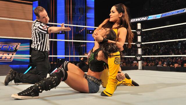 AJ Lee vs. Brie Bella: SmackDown, March 5, 2015 background