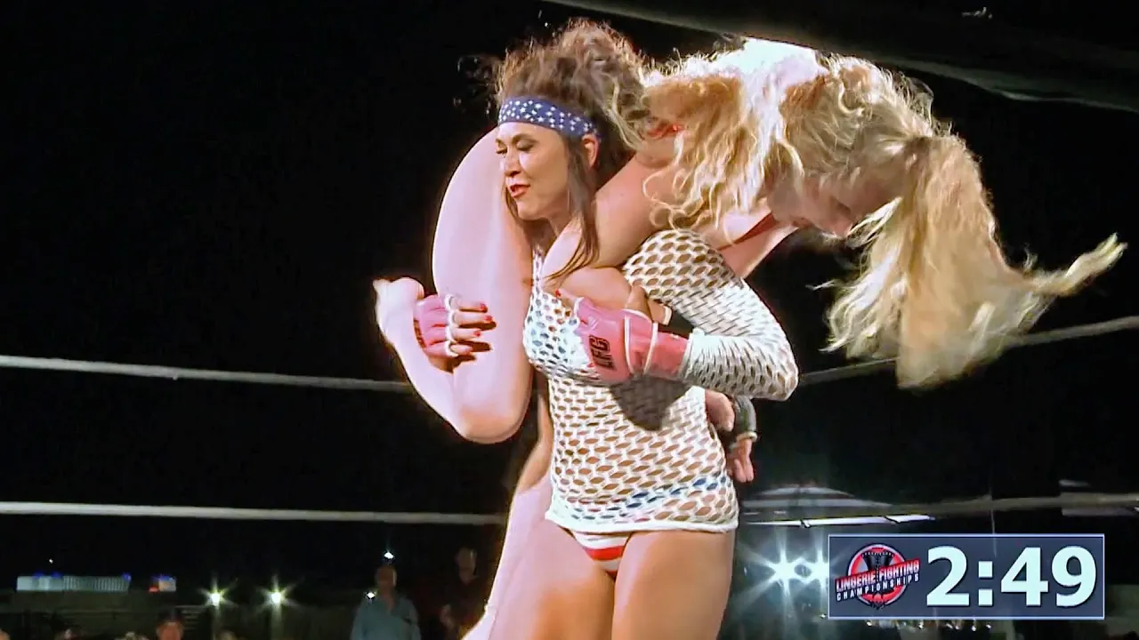 Old School LINGERIE FIGHTING! LFC 28 Highlights background