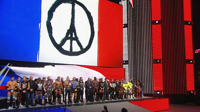 WWE honors the victims of the Paris terrorist attacks: Raw, November 16, 2015