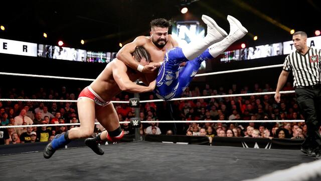 WWE Network: Andrade "Cien" Almas vs. Tye Dillinger: NXT TakeOver: The End... backdrop