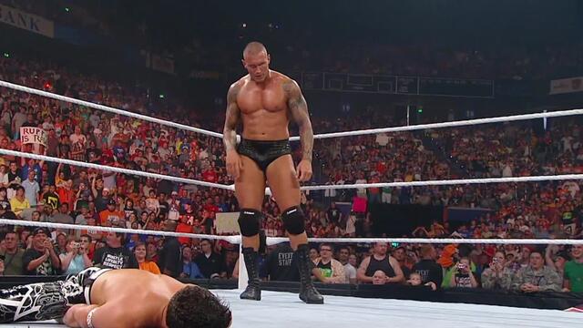 Randy Orton RKOs Evan Bourne in mid-air: Raw, July 12, 2010
