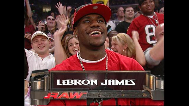 See Lebron James' visit to Raw in 2003 background