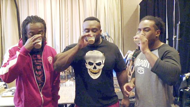 Swerved season 2 extra: The New Day taste their own fake products background