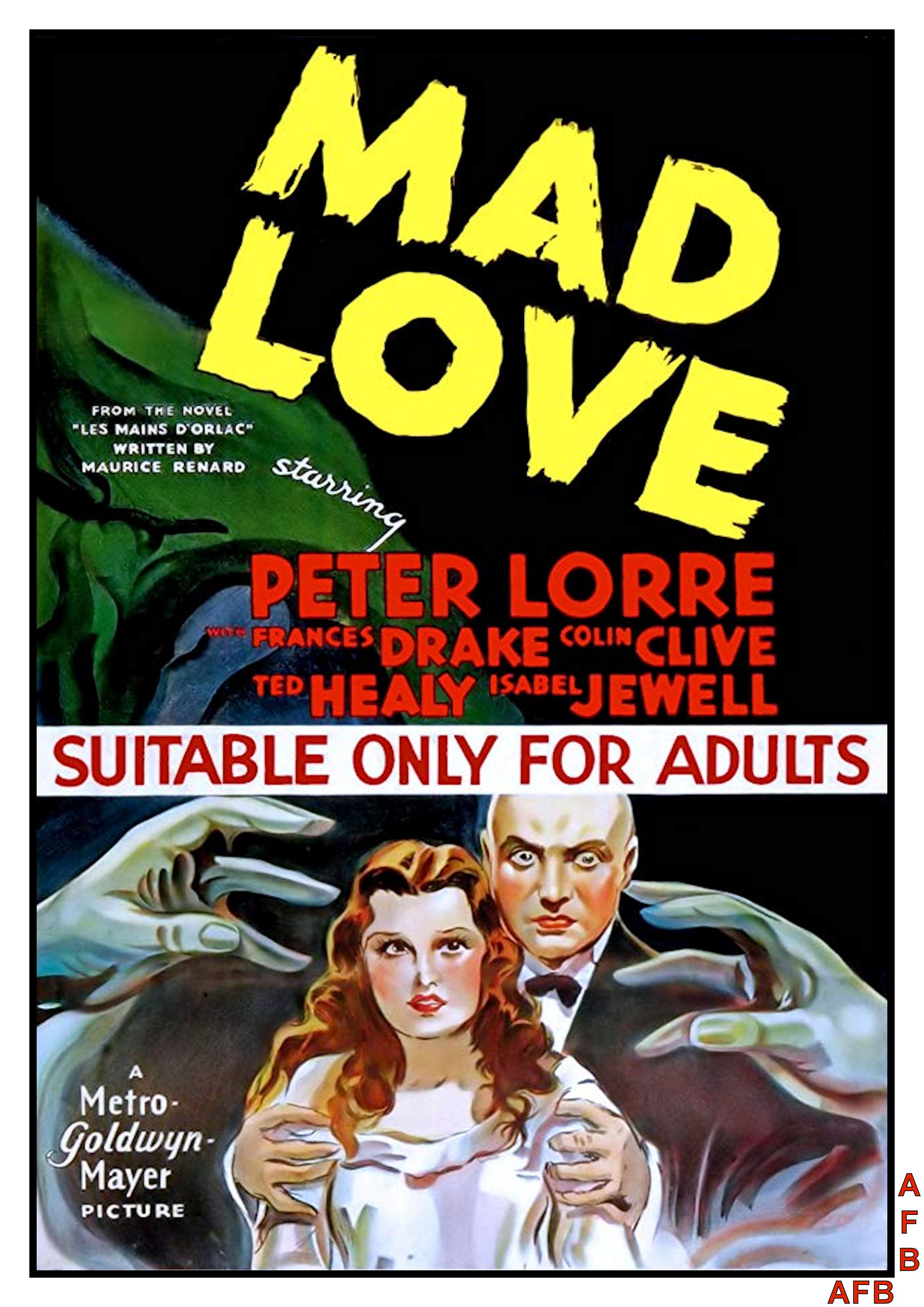 Mad Love poster - similar to The Invisible Ray
