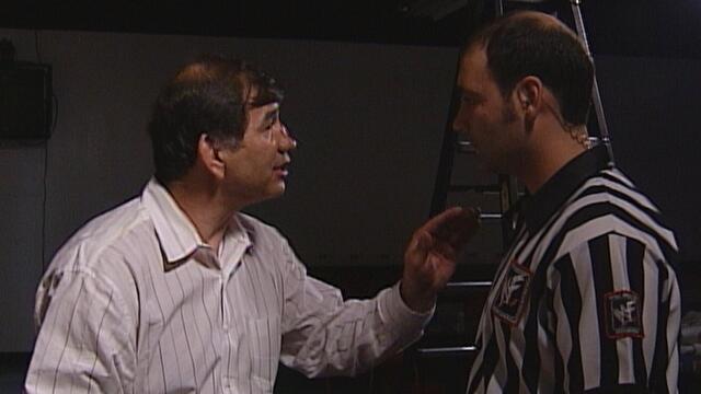 Gerald Brisco wins the Hardcore Title while Crash Holly sleeps background