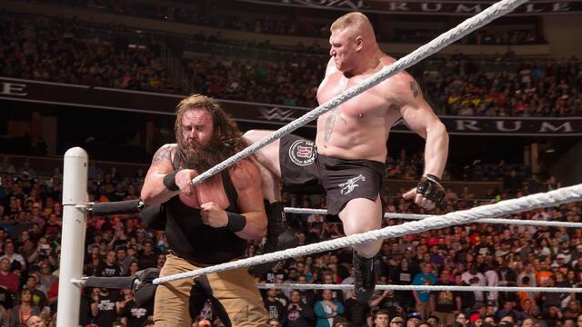 Brock Lesnar and Braun Strowman face off: Royal Rumble 2016 background