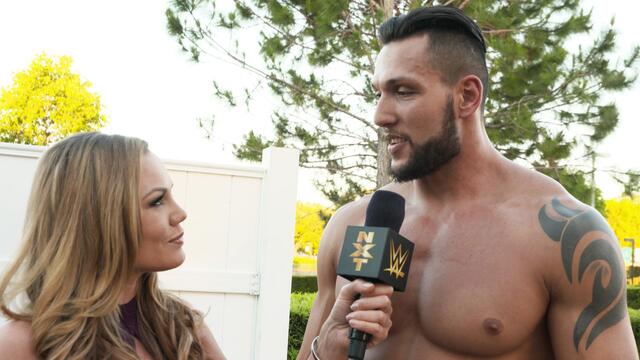 Cezar Bononi celebrates his upset win against Andrade "Cien" Almas: WWE.com Exclusive, May 31, 2017 background