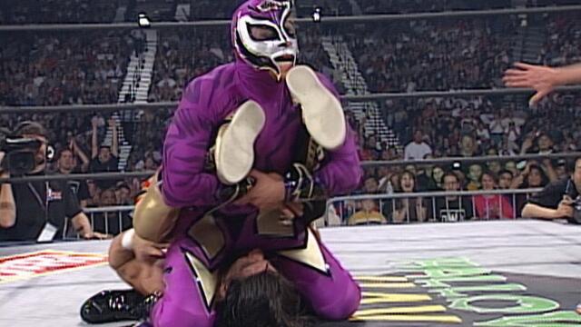 Eddie Guerrero vs. Rey Mysterio - Title vs. Mask WCW Cruiserweight Title Match: Halloween Havoc 1997 (WWE Network Exclusive) backdrop