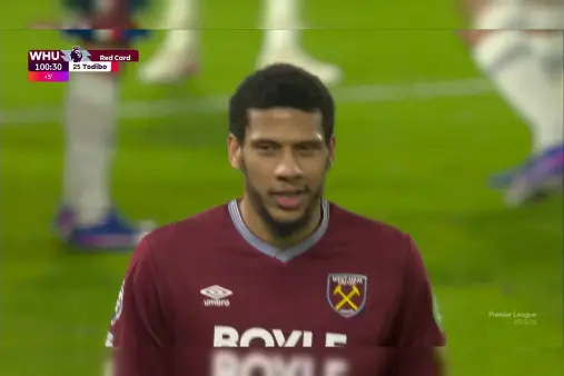 [Red Card] Unwise! Todibo gets straight red for choking Pedri