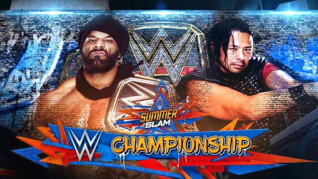Shinsuke Nakamura looks to capture the WWE Championship from Jinder Mahal this Sunday background