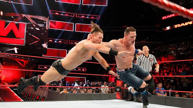 John Cena & Roman Reigns vs. The Miz & Samoa Joe: Raw, Aug. 21, 2017 background