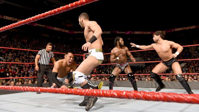 Rich Swann vs. Akira Tozawa vs. Noam Dar vs. Ariya Daivari - Fatal 4-Way Match: Raw, Nov. 27, 2017 background