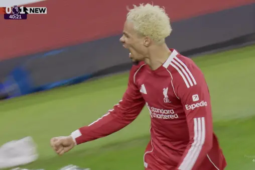 [Goal] Quick equalizer! Wirtz dribbles past defender and crosses, Ekitiike slots home